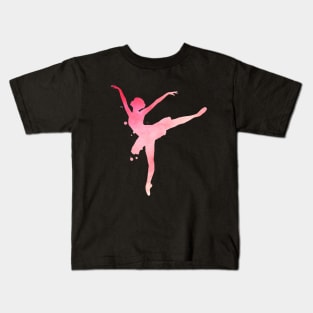 Pink Ballerina Sillhouette Kids T-Shirt